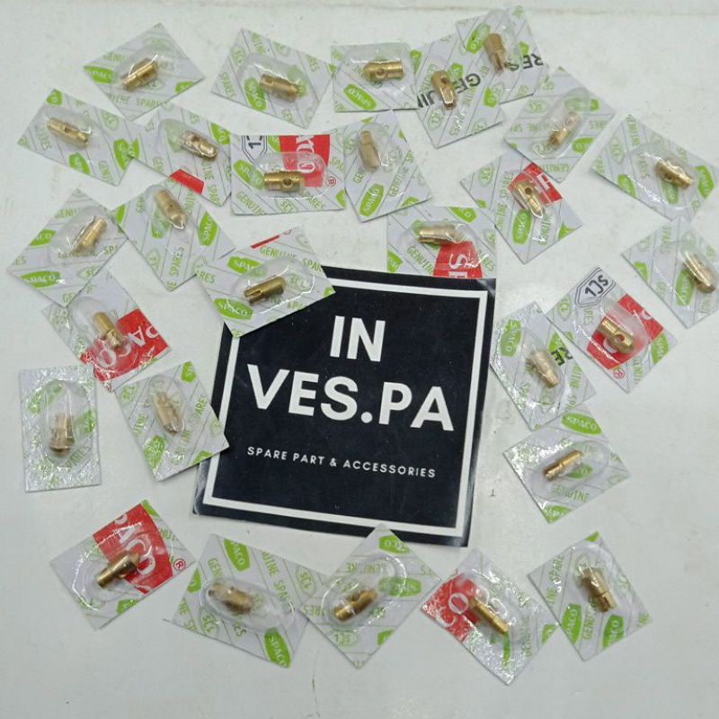 spuyer bensin mainjet size 105 spaco untuk karburator vespa