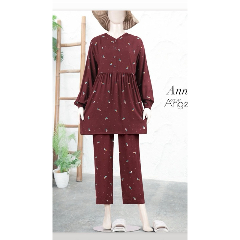 Anna pajamas cactus maroon Atelier Angelina 2024