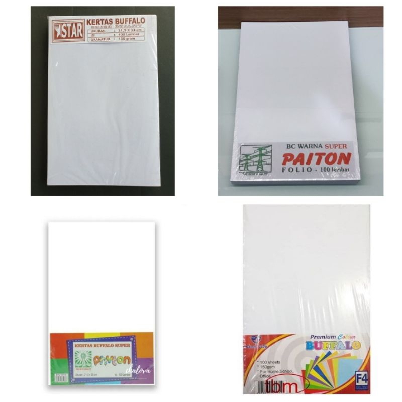 Kertas Buffalo Putih F4 150 Gsm 100 Lembar