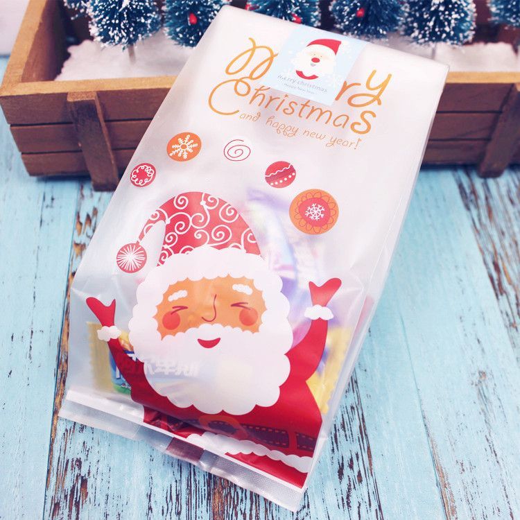

Plastik Kue Kering 8.5x23cm (10 pcs) Plastik Cookies Besar Packaging Cookies Natal Motif Santa