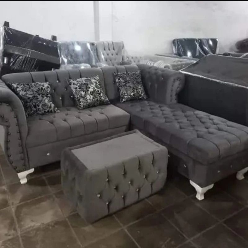 Sofa L  kancing minimalis / sofa ruang tamu