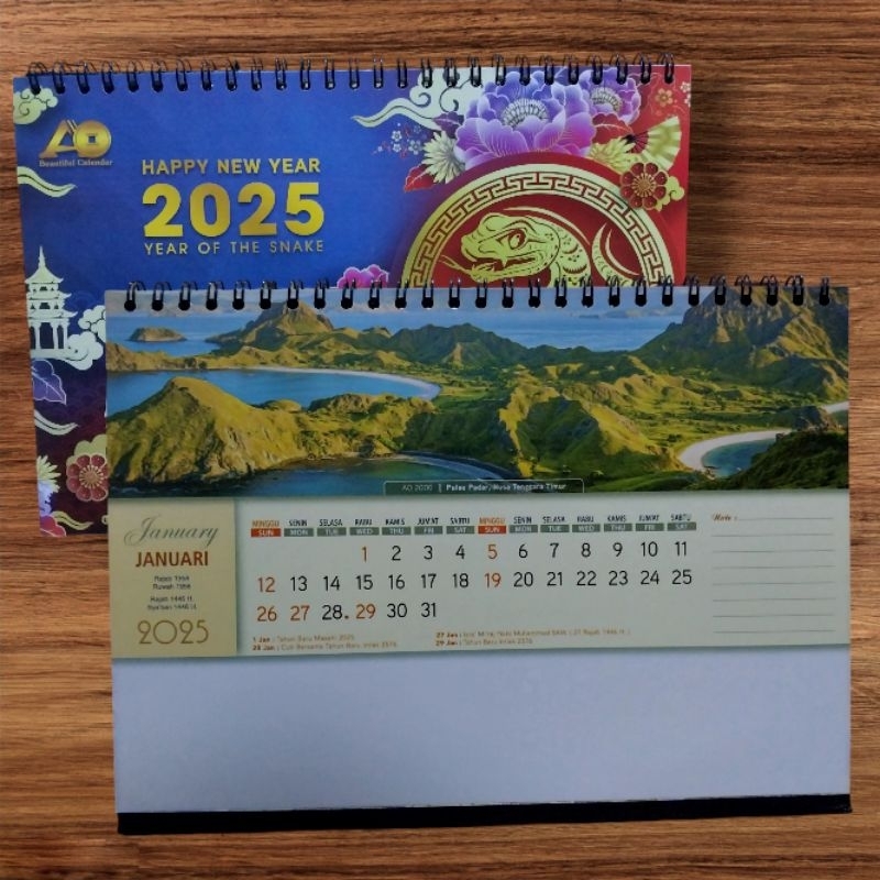 kalender meja jumbo 2025 AO 2000 Pemandangan Alam Dunia