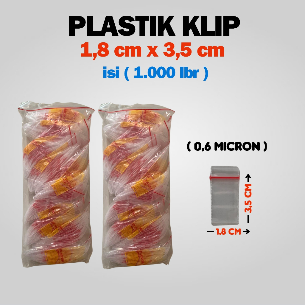 (COD) Plastik klip kecil 1,8 x 3,5 Ziplock isi 1.000 lembar / Klip Mini Murah (1.000 lembar)