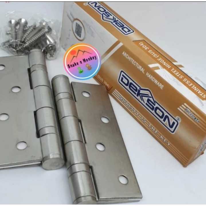 Engsel Pintu Jendela Merk DEKSON Deluxe 4" Stainless Steel (SUS 304)
