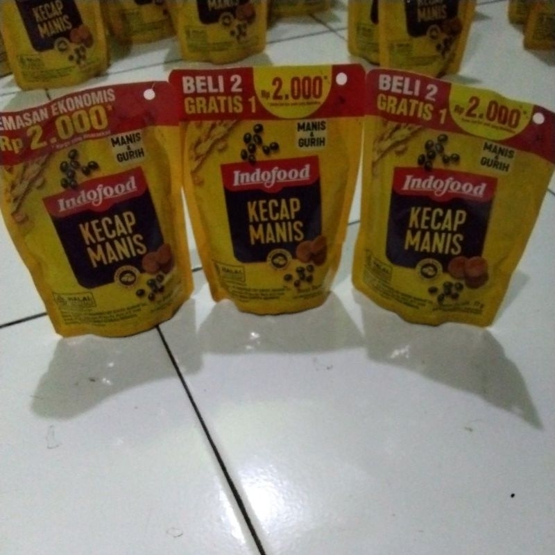 

kecap manis Indofood kemasan ekonomis 60ml dapat 3pc.exp 2026
