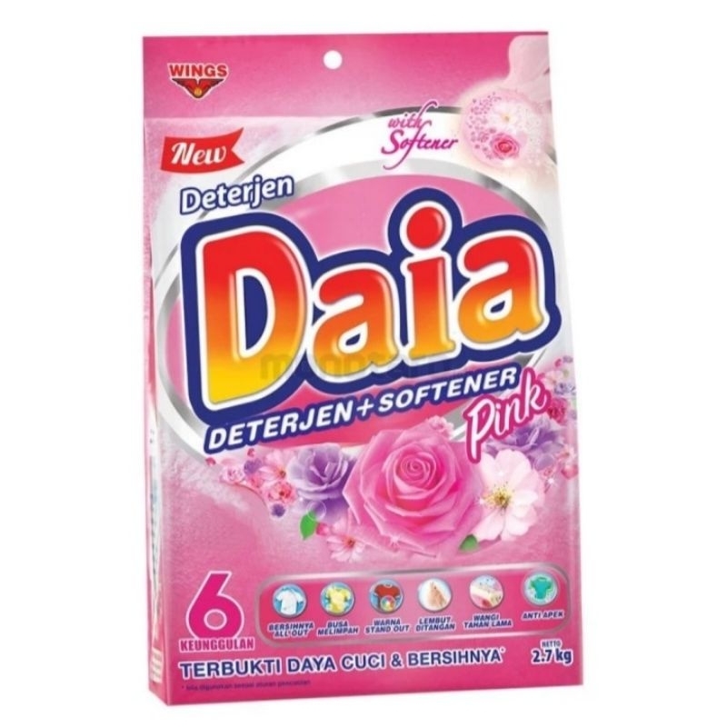 Daia Deterjen Bubuk Pink 2,7 kg / Deterjen Bubuk  Daia Pink
