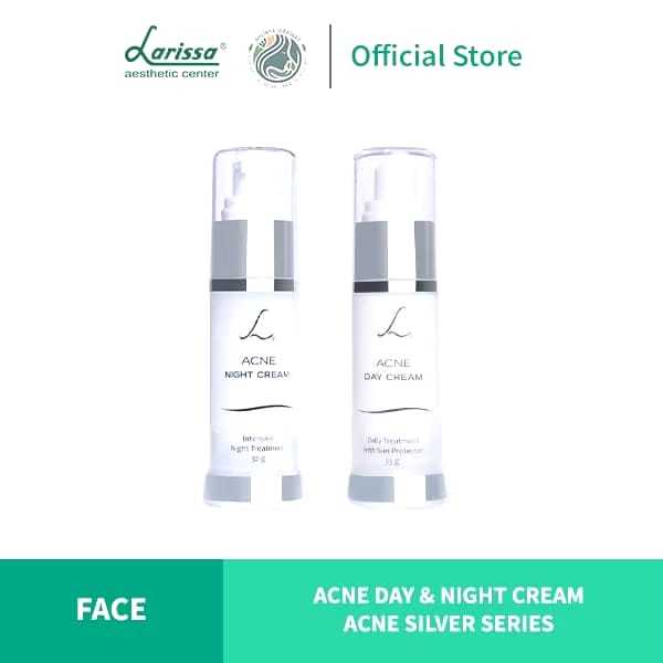 Larissa - Acne Day Cream Silver Series - Krim Pagi Untuk Kulit Berjerawat
