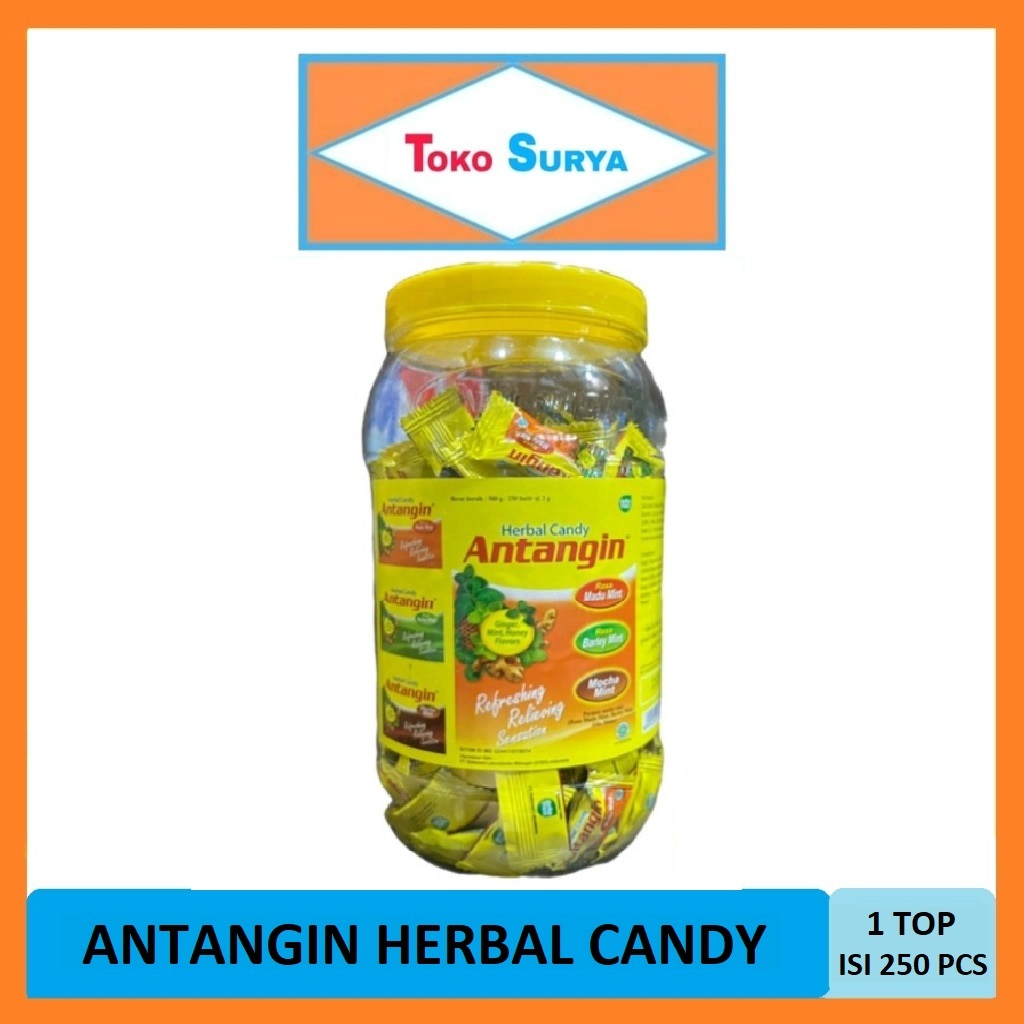 

Antangin Herbal Candy Permen Rasa Madu Mint/Barley Mint/Jahe Moka Toples 500 Gr