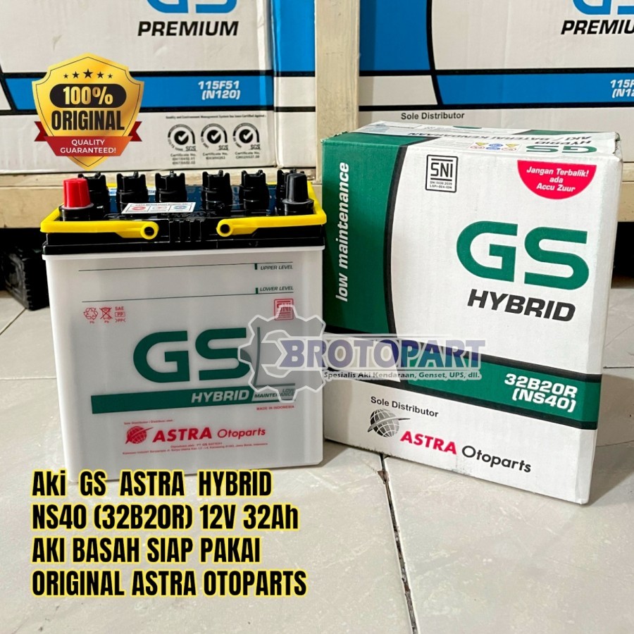 Aki Mobil Toyota Avanza, Rush, Raum, Starlet GS ASTRA NS40 HYBRID Aki Basah ORIGINAL ASTRA