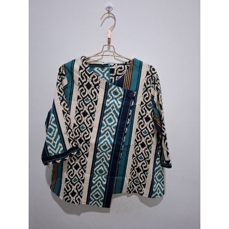 blouse batik warna hijau kombinasi (new)