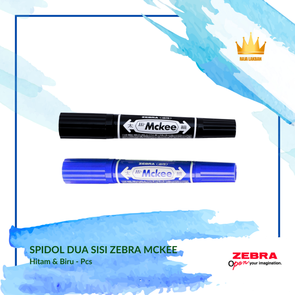 

Spidol Permanen Dua Sisi Spidol Zebra Mckee/ Hitam/ Biru