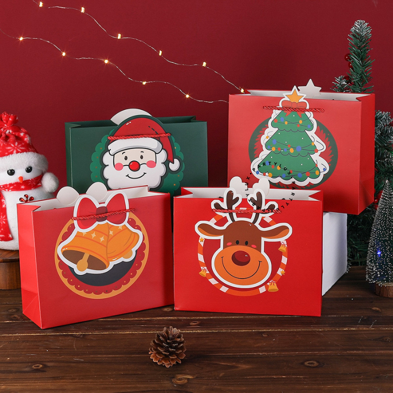 

Paper Bag Natal Horizontal Santa Rusa / Goodie Bag Christmas / Tas Hampers Natal