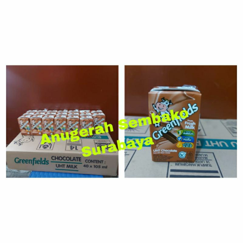 

Paket Murah Susu Cair UHT Greenfields Chocolate Milk 105 ml x 20 Pcs.READY SIAP KIRIM.EXP 2025