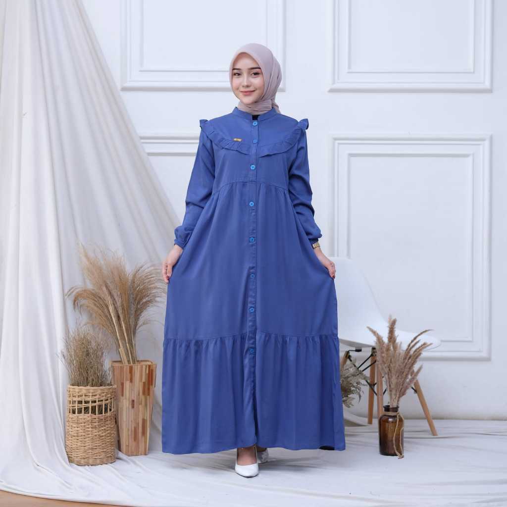Fatimah Dress - Dress Rayon Twill Premium - Gamis Wanita Busui - Gamis Rempel