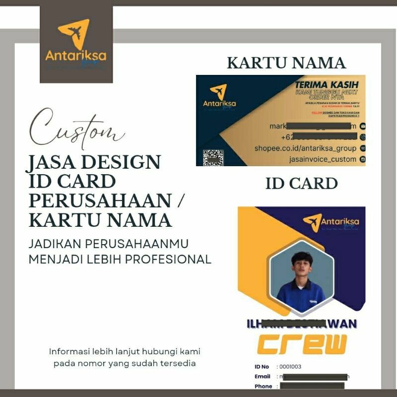 

JASA PEMBUATAN IDCARD-KARTUNAMA BISNIS ATAU PERSONAL-TANDA PENGENAL DLL