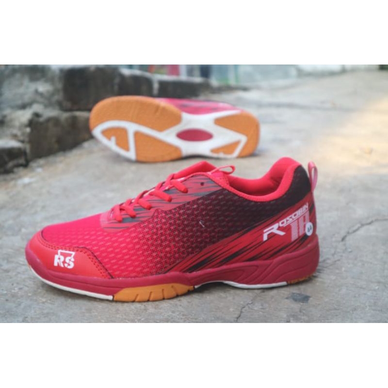 sepatu badminton RS rosobin merah ukuran jumbo