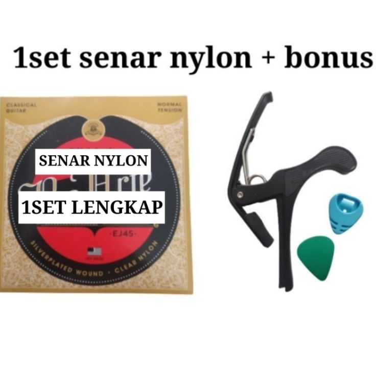 Super Hemat  senar gitar clasik nylon 1set  bonus