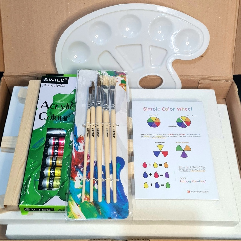 

Harga Spesial Paket Melukis Painting Kit Lengkap Premium 2 Kanvas 3x2 Easel Cat Akrilik Palet Kuas BEST VALUE