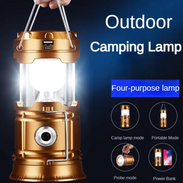 Grosir Terpopuler Lampu Emergency LED Lentera Gantung Senter Camping Tenaga Solar Surya