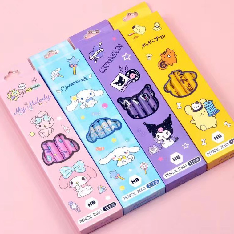 

Garansi Mutu BEST 1 LUSIN 12 PCS PENSIL 2B MOTIF CINNAMOROLL KUROMI DKK PENSIL 2B PENGHAPUS MURAH 1 LUSIN