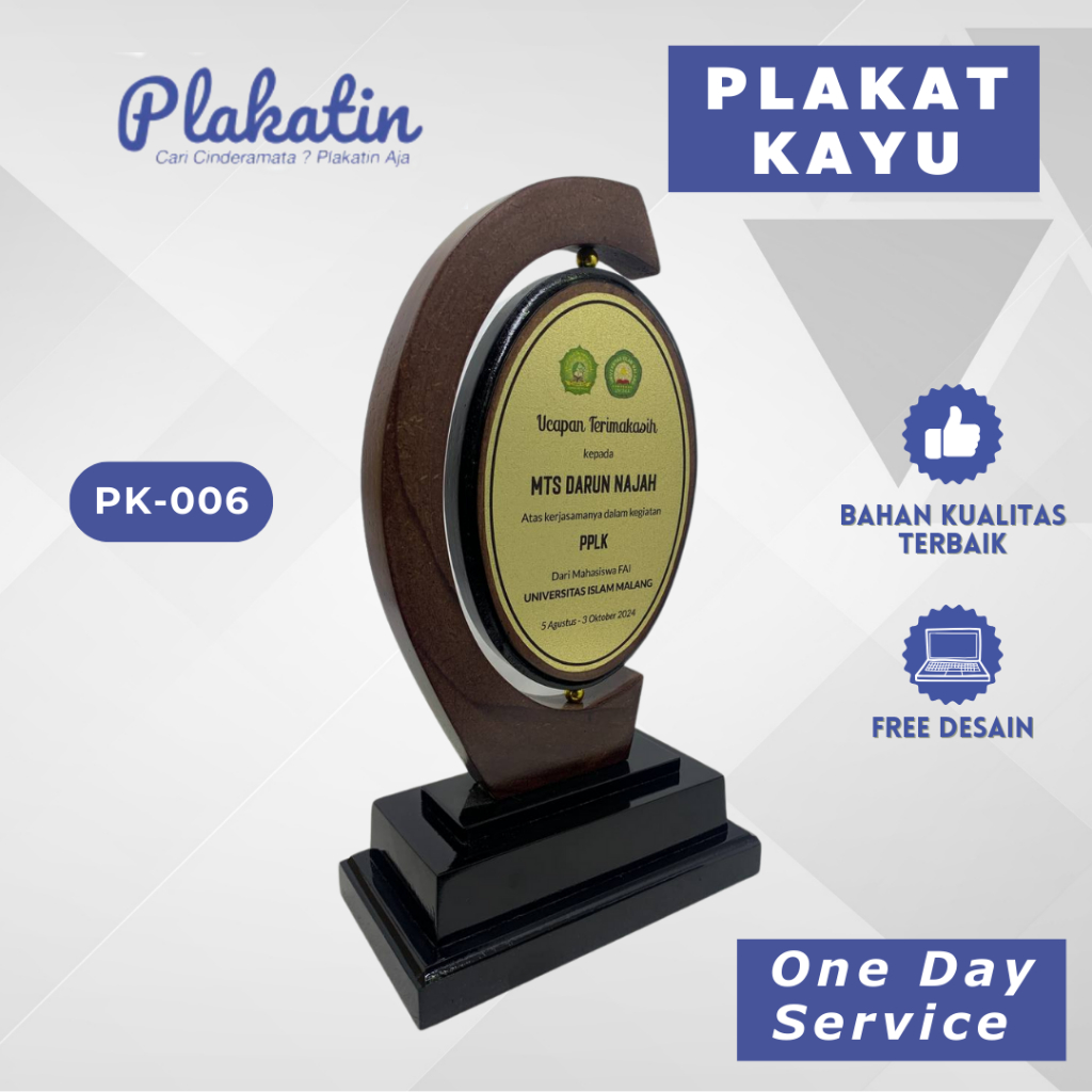 PLAKAT KAYU KENANGAN PREMIUM | Vandel Juara Wisuda Kenang Kenangan Magang KKN PKL