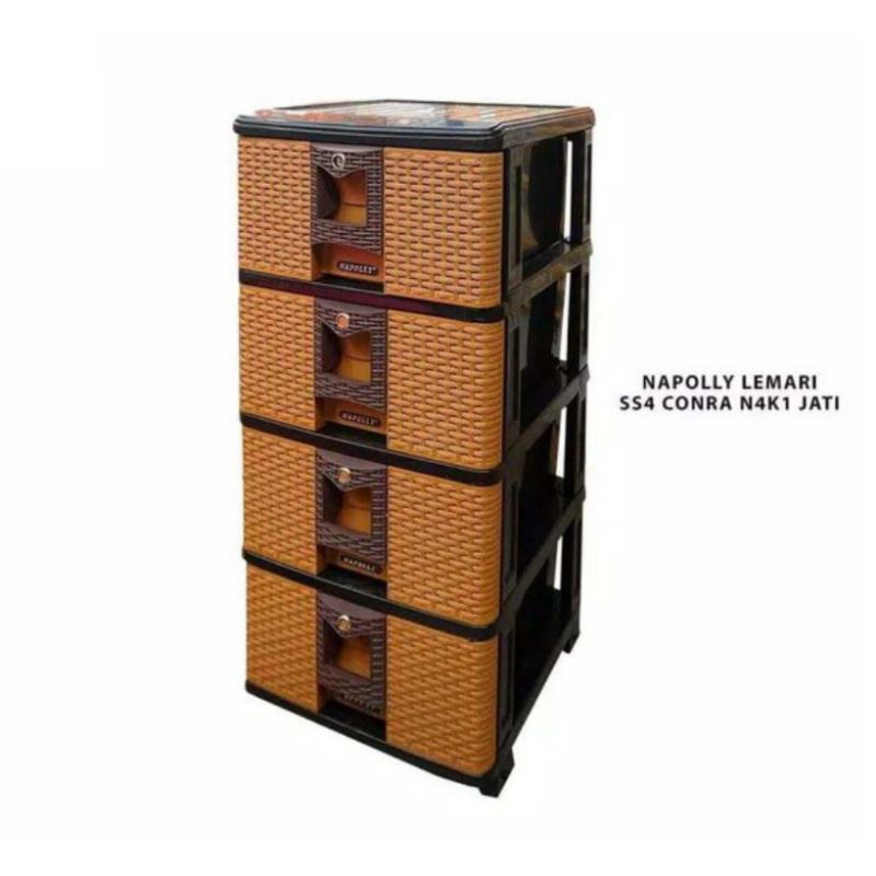 lemari laci plastik napolly/susun 4