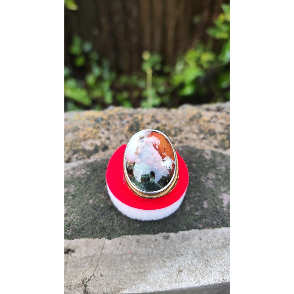 Batu cincin akik Pancawarna Klawing Pacitan Motif