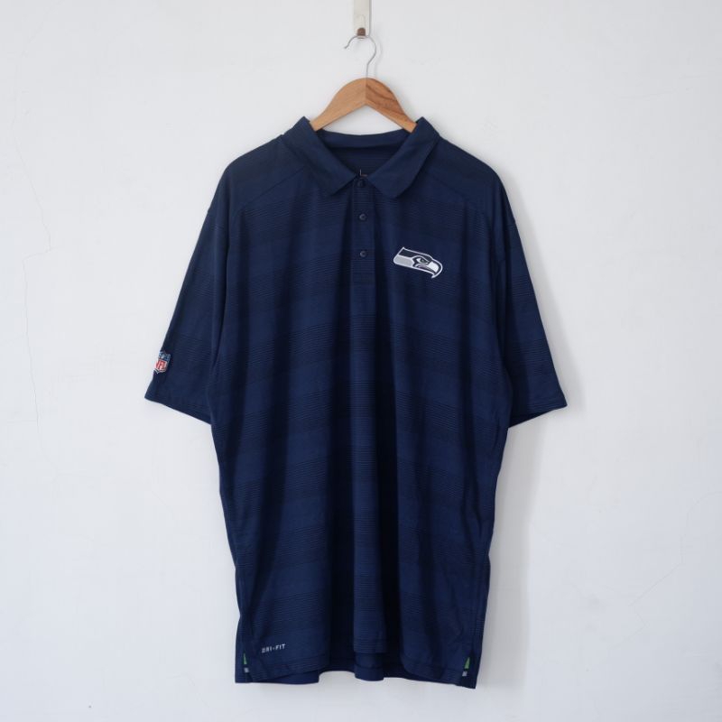 Nike Men Seattle Seahawks Sideline Polo Shirt Navy