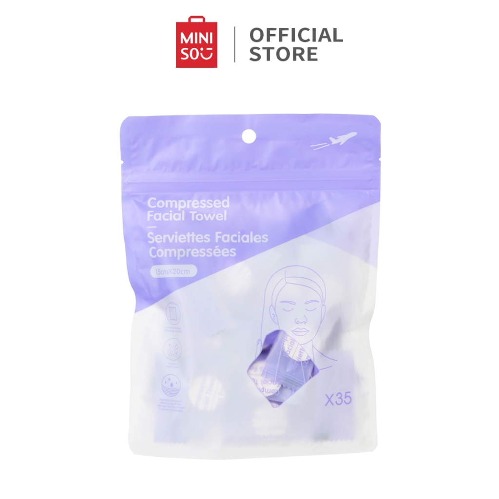 Miniso Face Towels Compressed Handuk Wajah Terkompresi Handuk Pembersih Sekali Pakai Portabel Untuk 