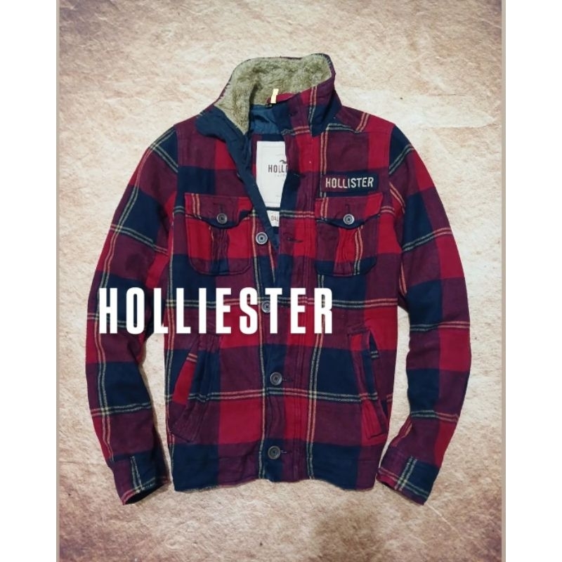 jaket HOLLIESTER bahan flanel tebal keren bekas/second/preloved