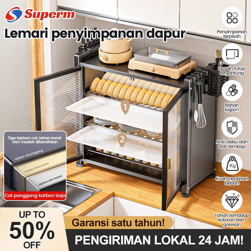 Lemari penyimpanan dapur/Rak piring stainless steel di dapur/Rak pembuangan piring yang diperkuat/Le