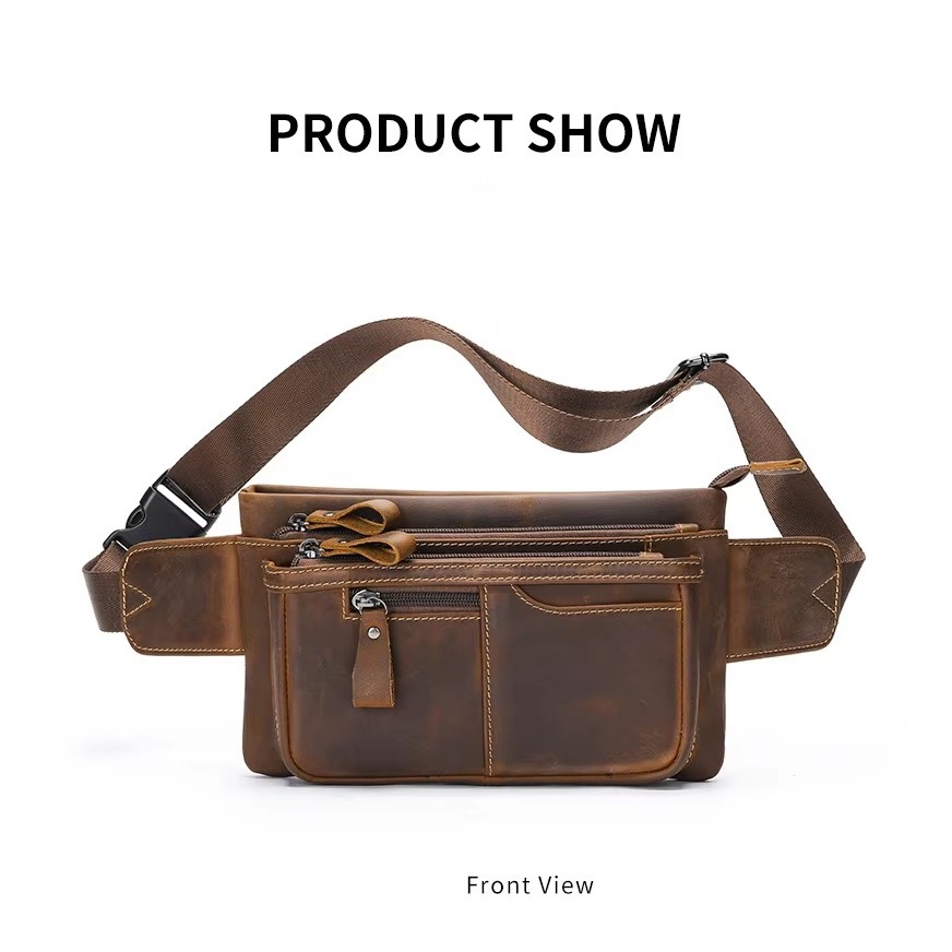 Tas Pinggang Kulit Asli Crazy Horse - Tas Pinggang Kulit Asli Pria