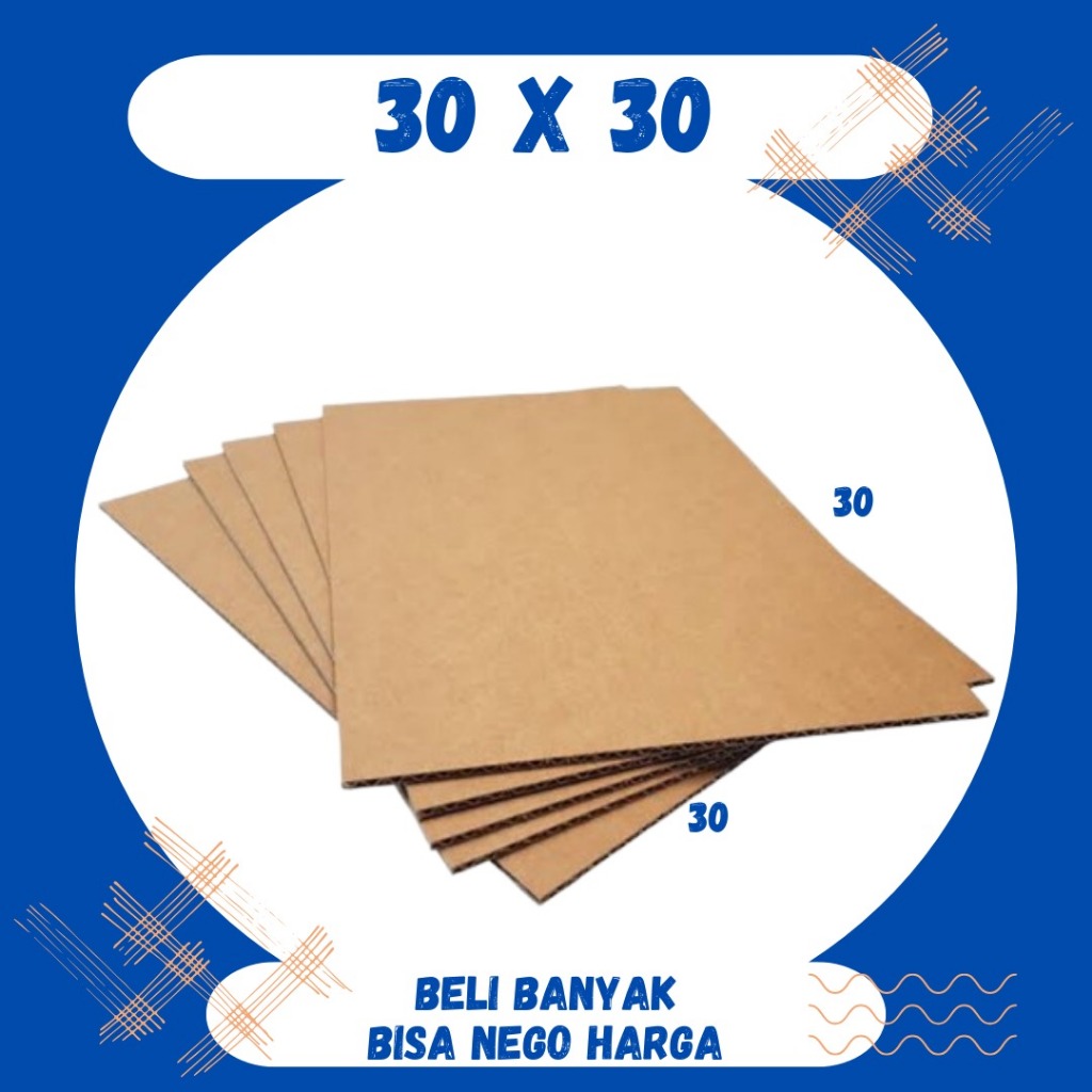 

Sheet 30x30 / 30x20 / 30x10 Lembaran Bahan Polos Single Wall Kardus Coklat Karton Packing