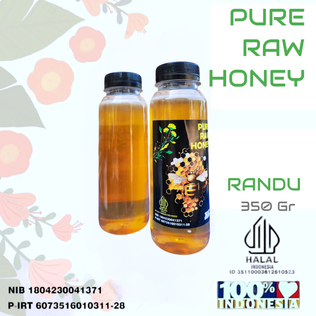 

Madu Murni Asli 35O gr Nektar Randu 100% Alami Pure Natural Raw Honey