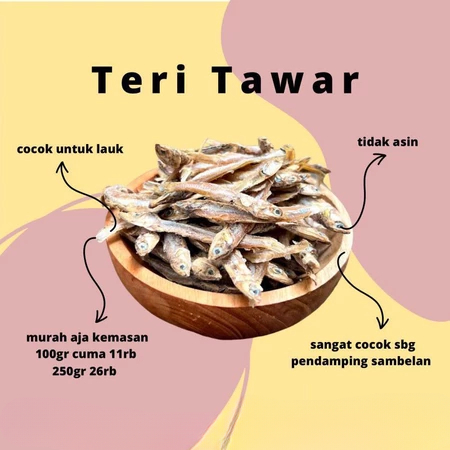 

Ikan Teri Tawar Lauk Makan Gurih Kemasan 250gram