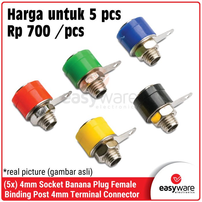 5x 4mm Socket Banana Plug Female Binding Post 4 mm Terminal Connector Post Banana Plug Banana Soket