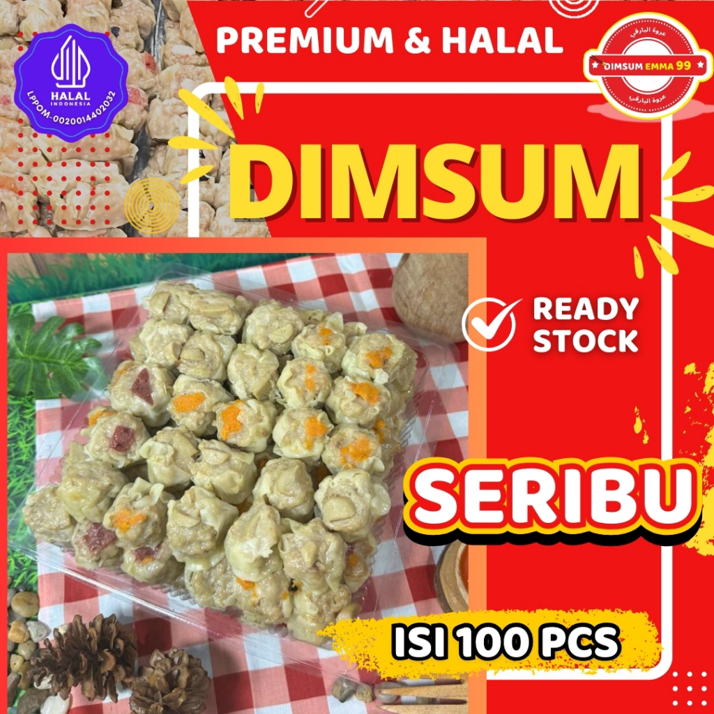 

TERLARIS Dimsum Seribuan isi 100 Pcs Frozen Free Saus Merah Halal & Nikmat Kemasan Thinwall ( Box )