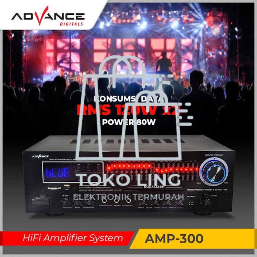 ADVANCE AMP-300 High Fidelity Amplifier Sound System Ampli Karaoke Equalizer Bluetooth Stereo - Gara
