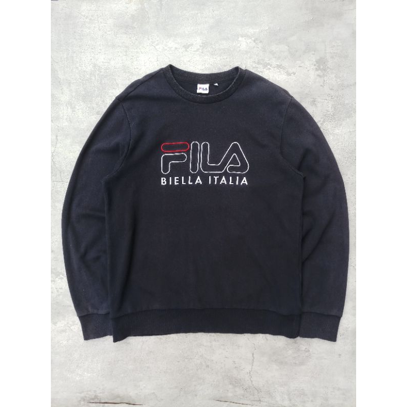 Crewneck fila second | sweater fila biella italia | crewneck oversize gemoy pria black