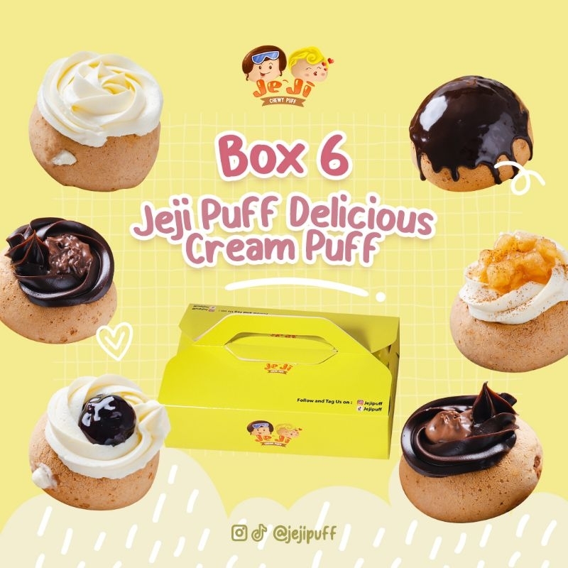 

Box isi 6 Signature ( Cheese dream, Choco lite, Choco crunchy, Apple cheese cinnamon, Blueberry Ice, Choco Hazelnut )