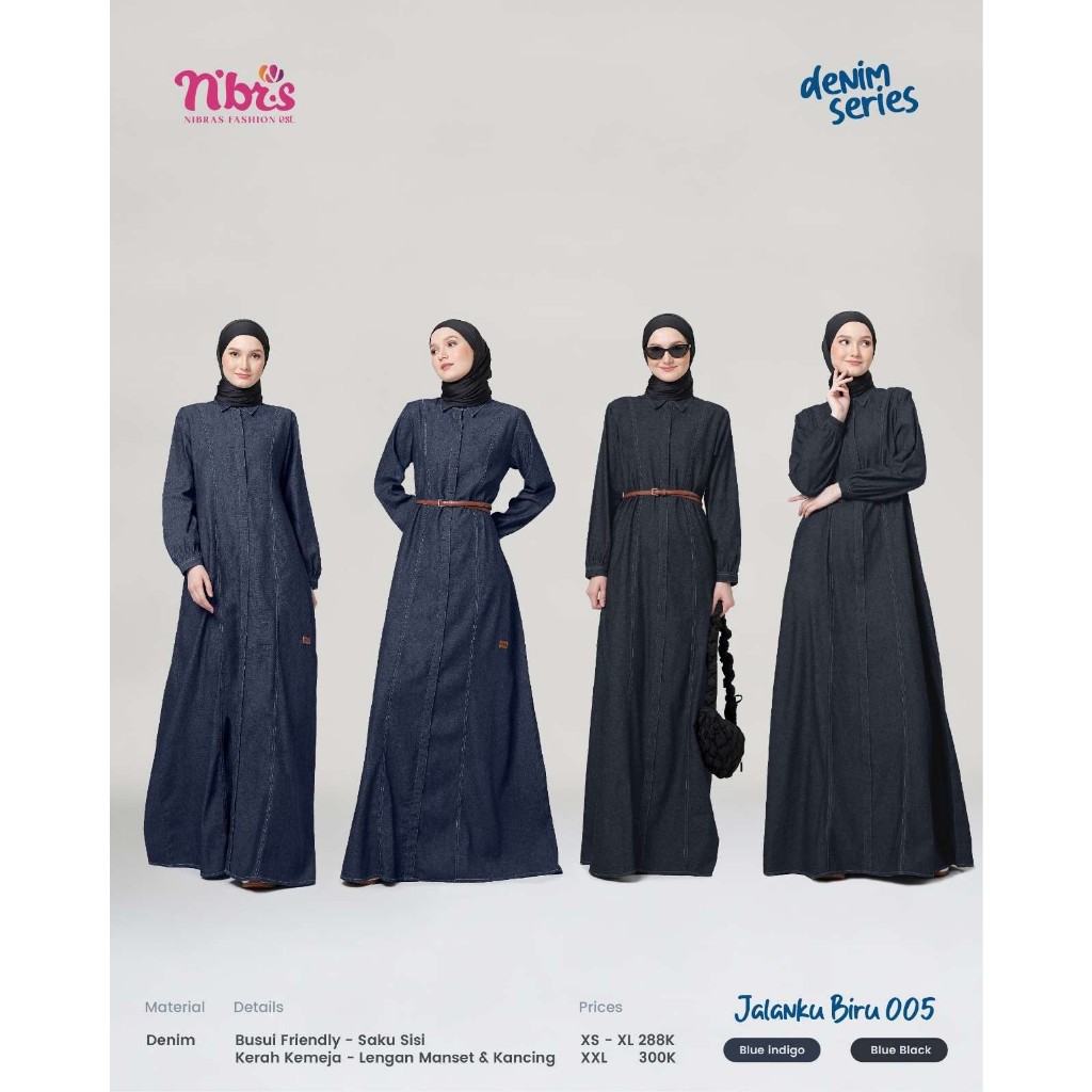 GAMIS JALANKU BIRU 005/GAAMIS NIBRAS/GAMIS KEKINIAN/GAMIS SIMPEL/GAMIS DEWASA