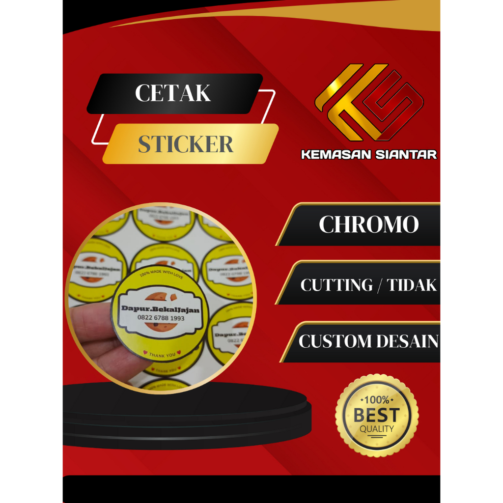 

Cetak Stiker Label Kromo Print & Cut Chromo A3 Tanpa Laminasi