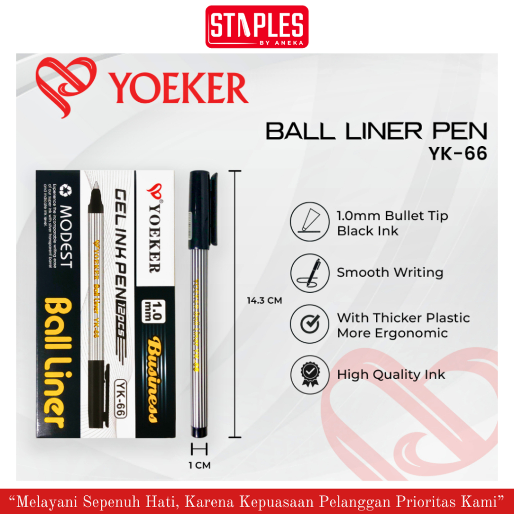 

Pena Balliner Yoeker / Pen Balliner Semi Gel 1.0MM YK-66 / (12pcs)