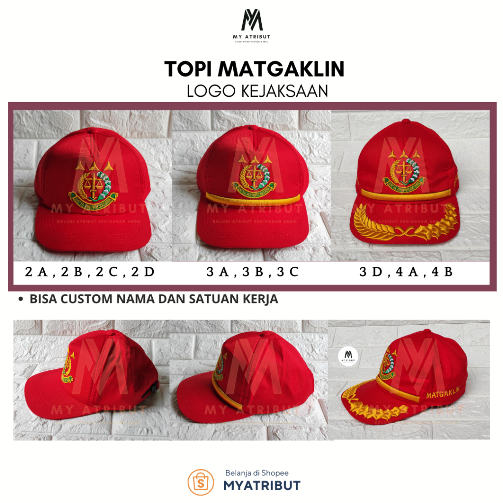 Topi Lapangan Matgaklin Merah Penegak Pengamat Disiplin Kejaksaan