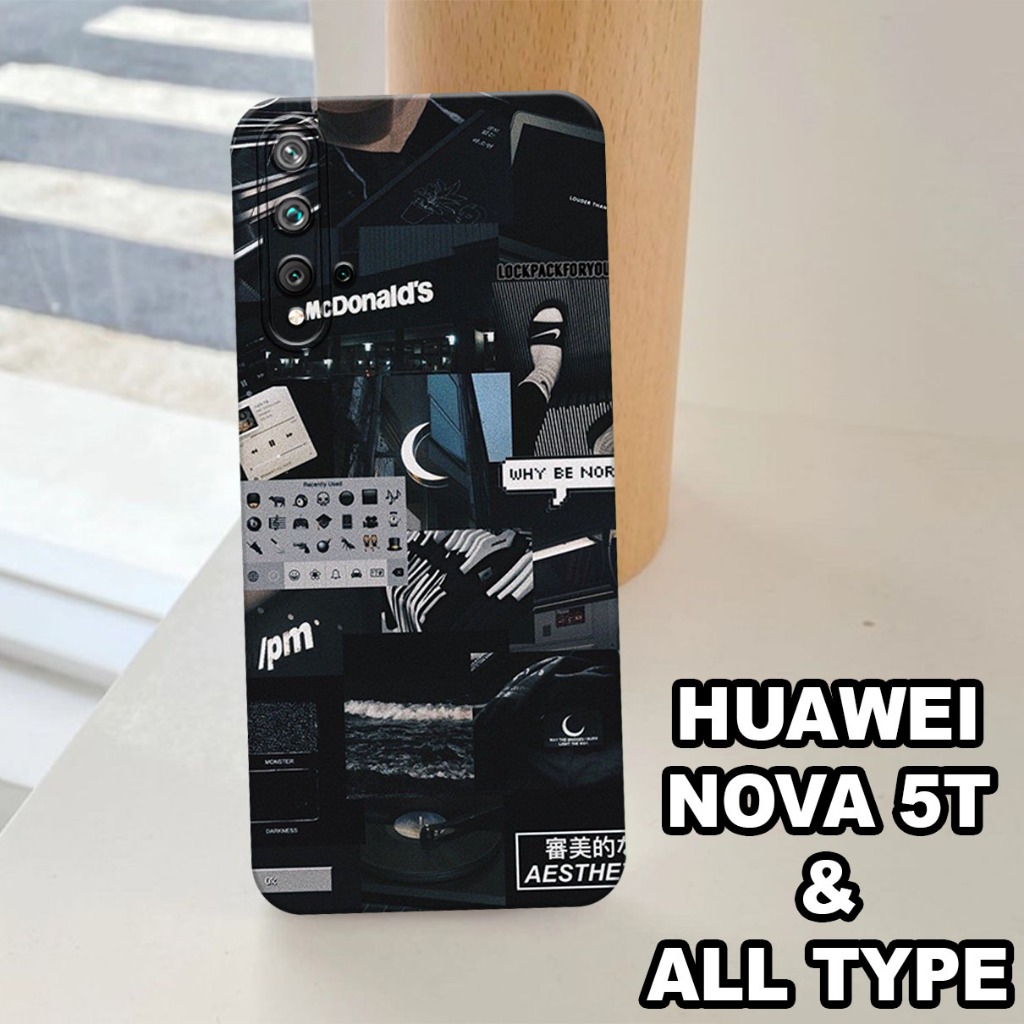 G30 - Silikon HUAWEI NOVA 5T - Softcase pro camera HUAWEI NOVA 5T - Motif ASETHETIC - Bahan  Karet L