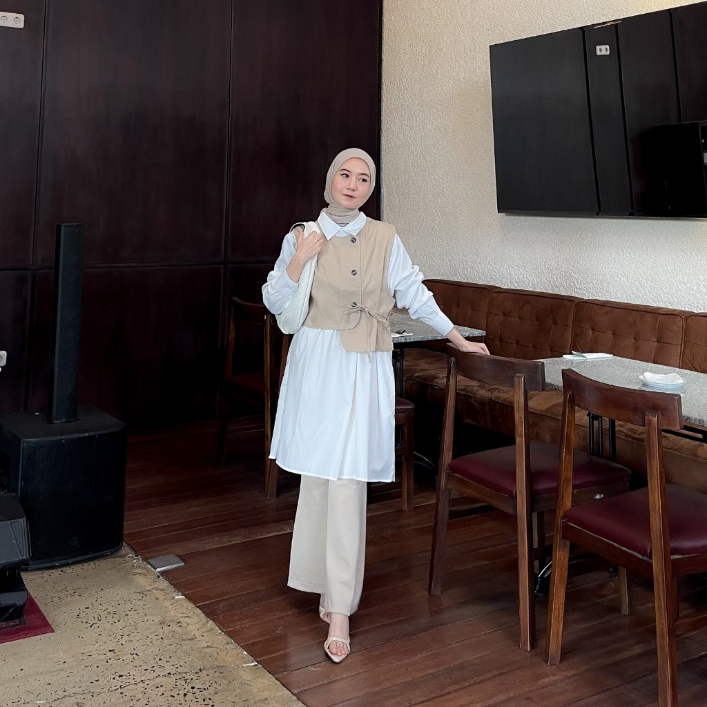 FASH - 1466 Tunik Berbahan Toyobo Mix Twill || Vest Terpisah || Tunik Terbaru || Bisa COD