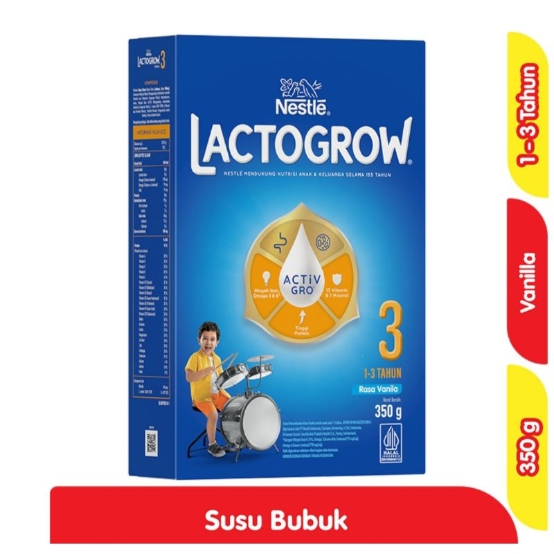 

LACTOGROW 3 Happynutri susu bubuk pertumbuhan anak 1-3 tahun Vanila 350 g