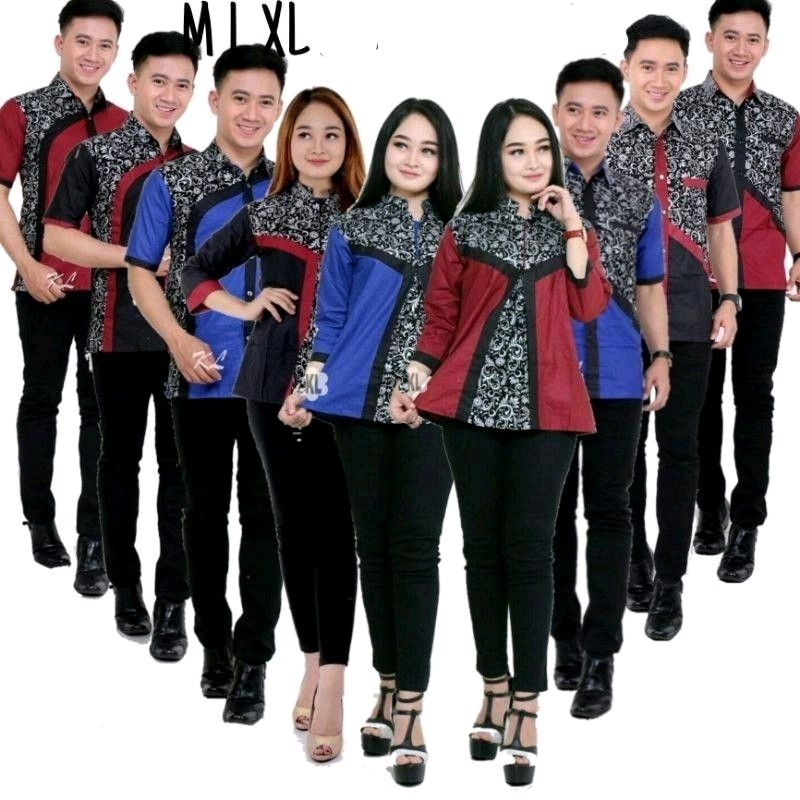 Sarimbit Batik Atasan Model Terbaru / Batik Couple Atasan Blouse Batik Kombinasi Couple Batik