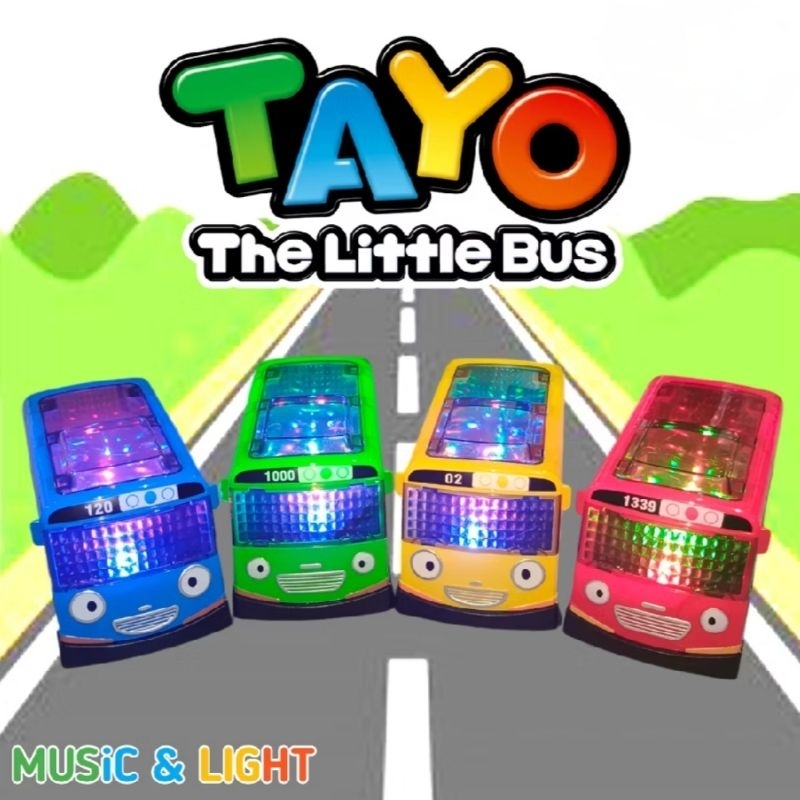 Tayo 9918 Light Music BO Mainan Anak Mobil Bus Tayo The Little Bus Kesukaan Kado Hadiah Anak Topper 