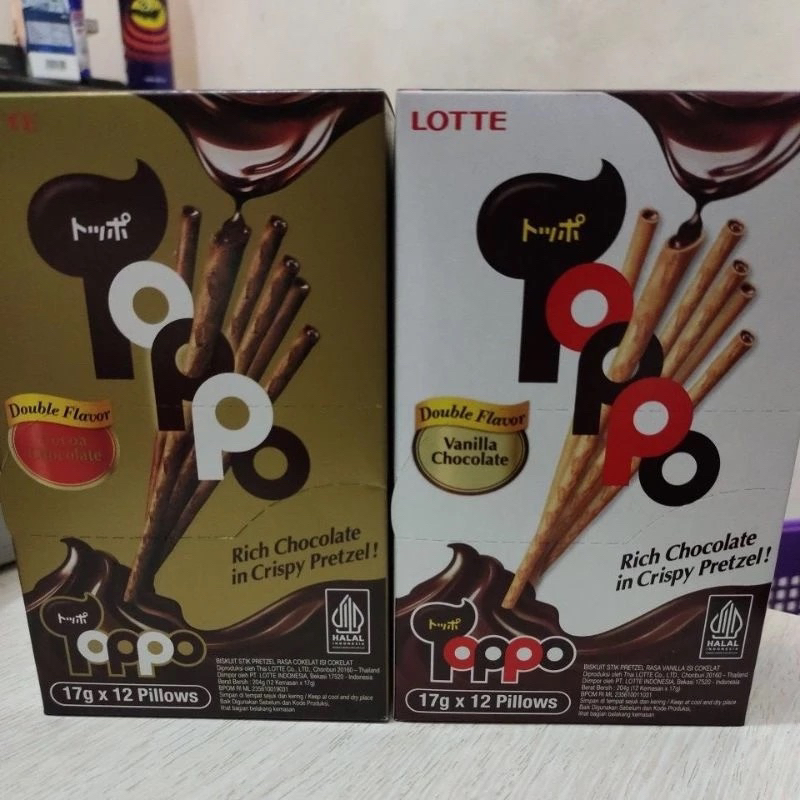 

LOTTE Toppo Vanilla Coklat dan double coklat [12pcs/Box]